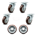 Service Caster Regency 600UBCKIT6 U-Boat Cart Caster and Wheel Replacement Set - REG-20S414-PPUB-MRN-TP2-4-PPUD820-2